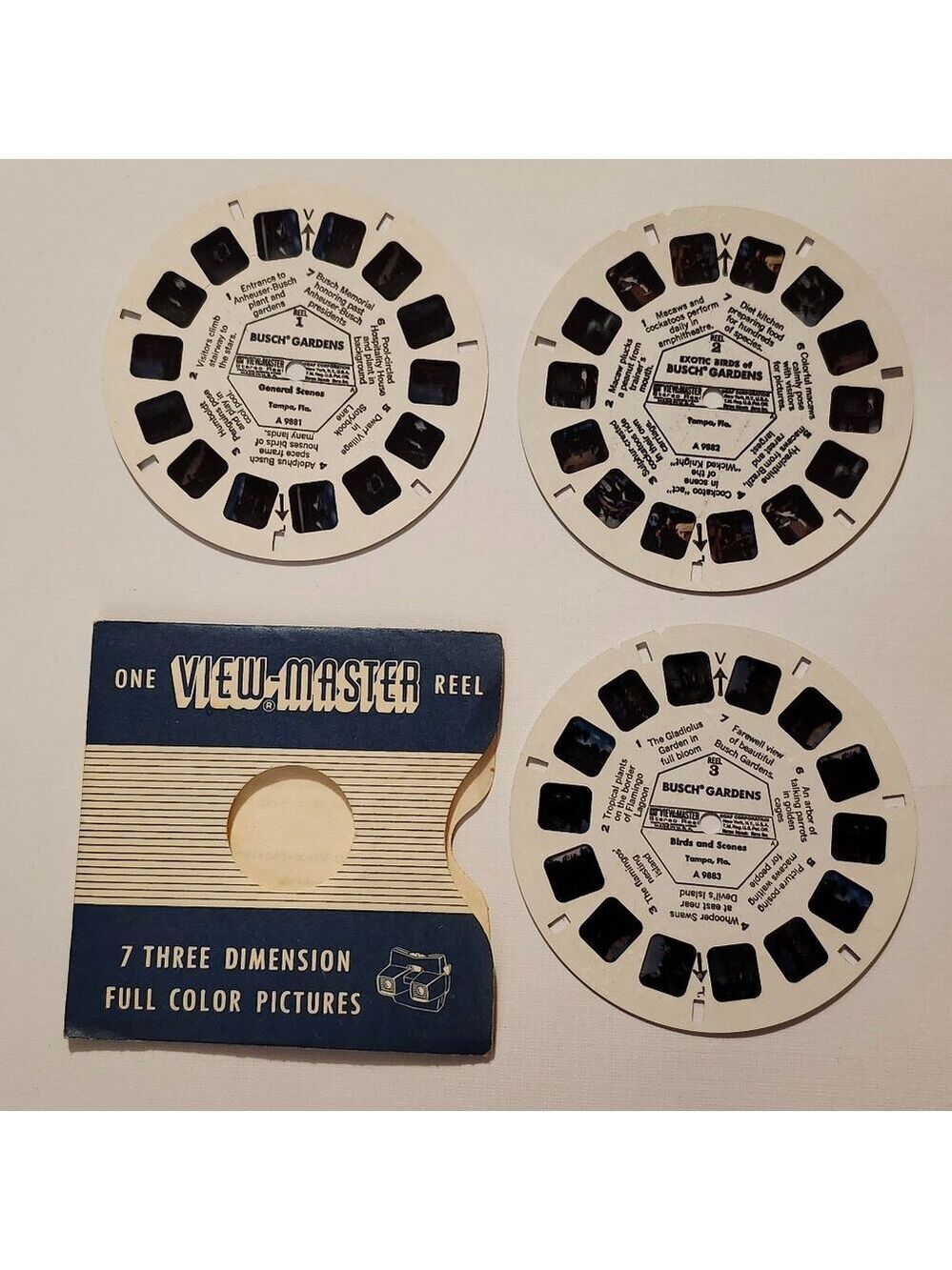 VINTAGE View Master BUSCH GARDENS REELS x 3